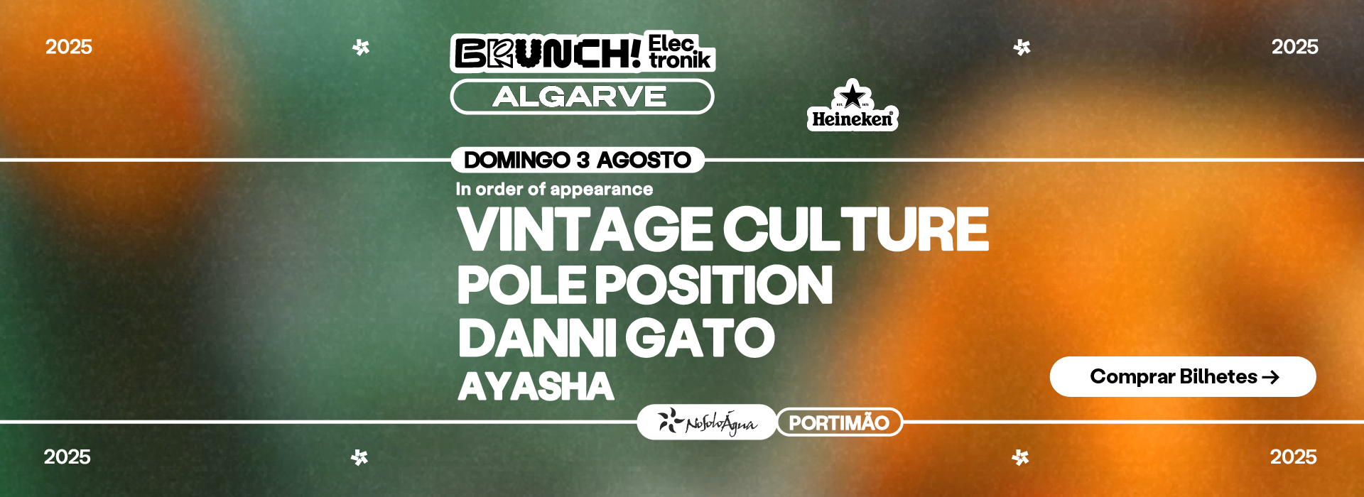 BRUNCH ELECTRONIK ALGARVE: VINTAGE CULTURE, POLE POSITION, DANNI GATO, AYASHA