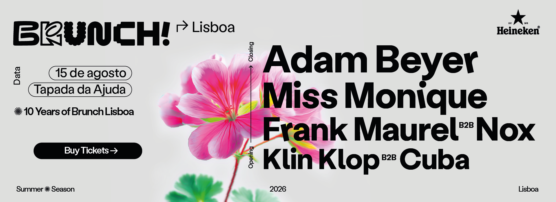 BRUNCH ELECTRONIK LISBOA #4 ADAM BEYER, MISS MONIQUE, FRANK MAUREL B2B NOX, KLIN KLOP B2B CUBA